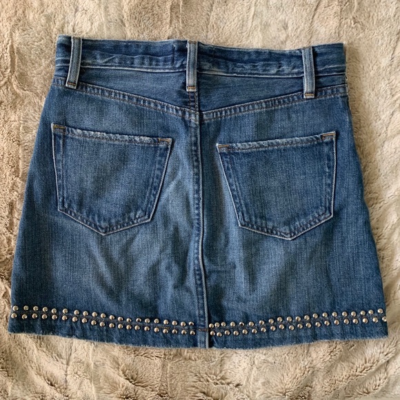 Frame Denim Anstee Le Mini Studded Denim Skirt 24 - Picture 7 of 8